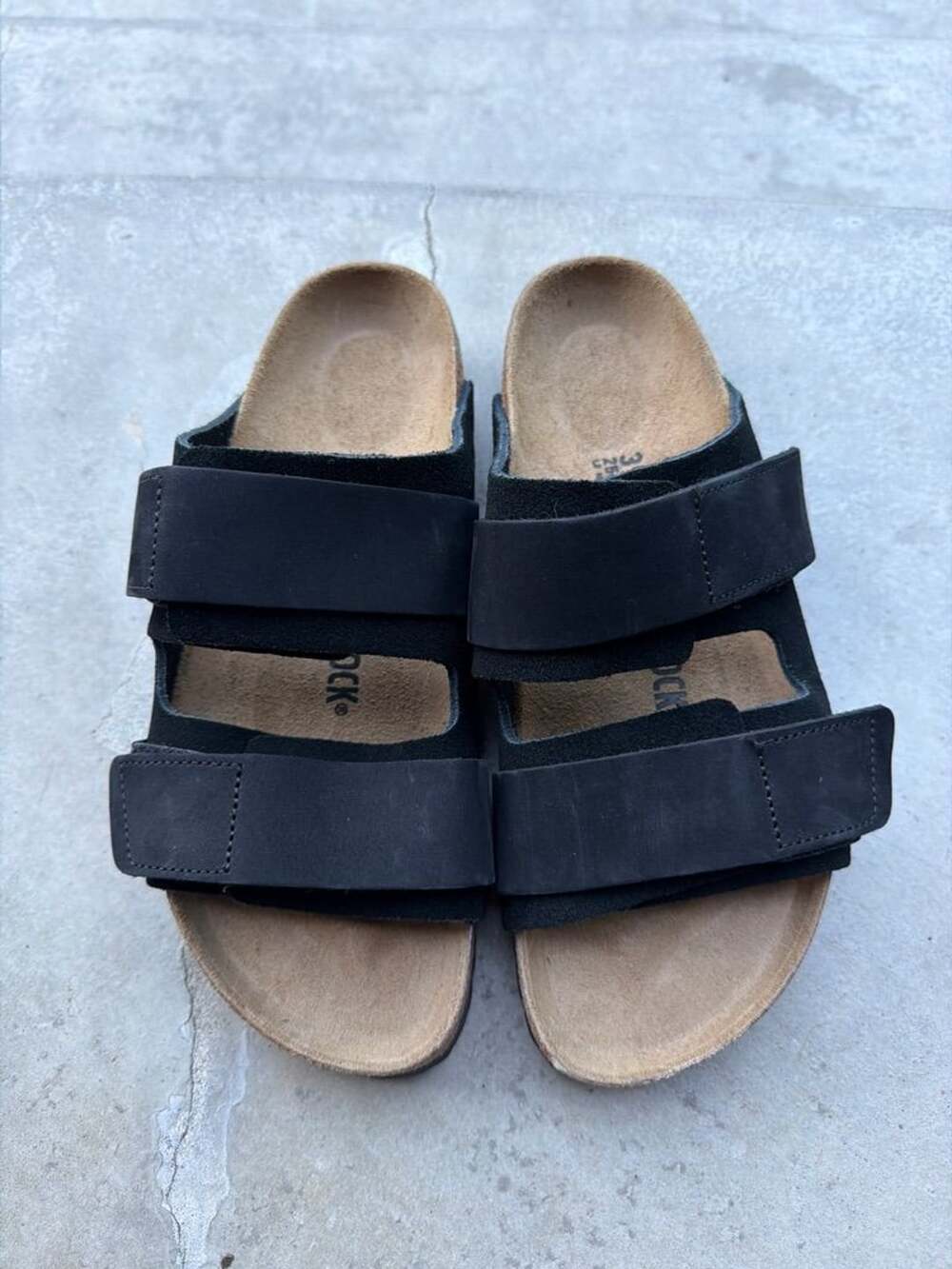 Birkenstock Kyoto Black Nubuck Sandals Size 39 - Picture 2 of 4